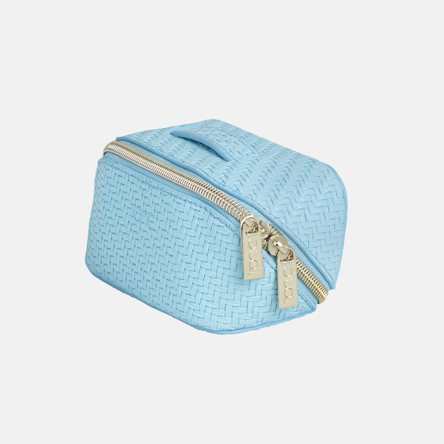 Small Beauty Bag - Herringbone Bluebell