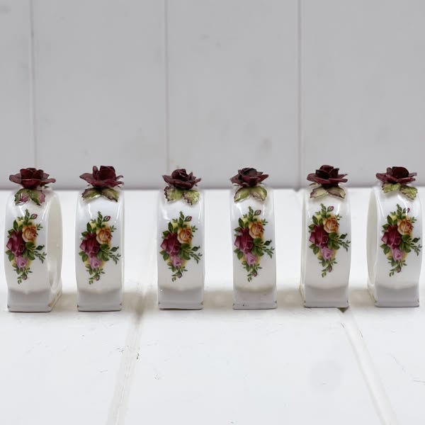 Royal Albert Old Country Rose Six Napkin Rings