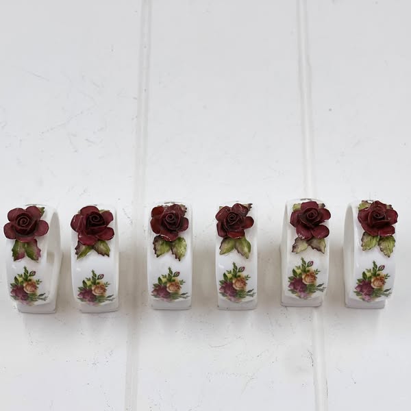 Royal Albert Old Country Rose Six Napkin Rings