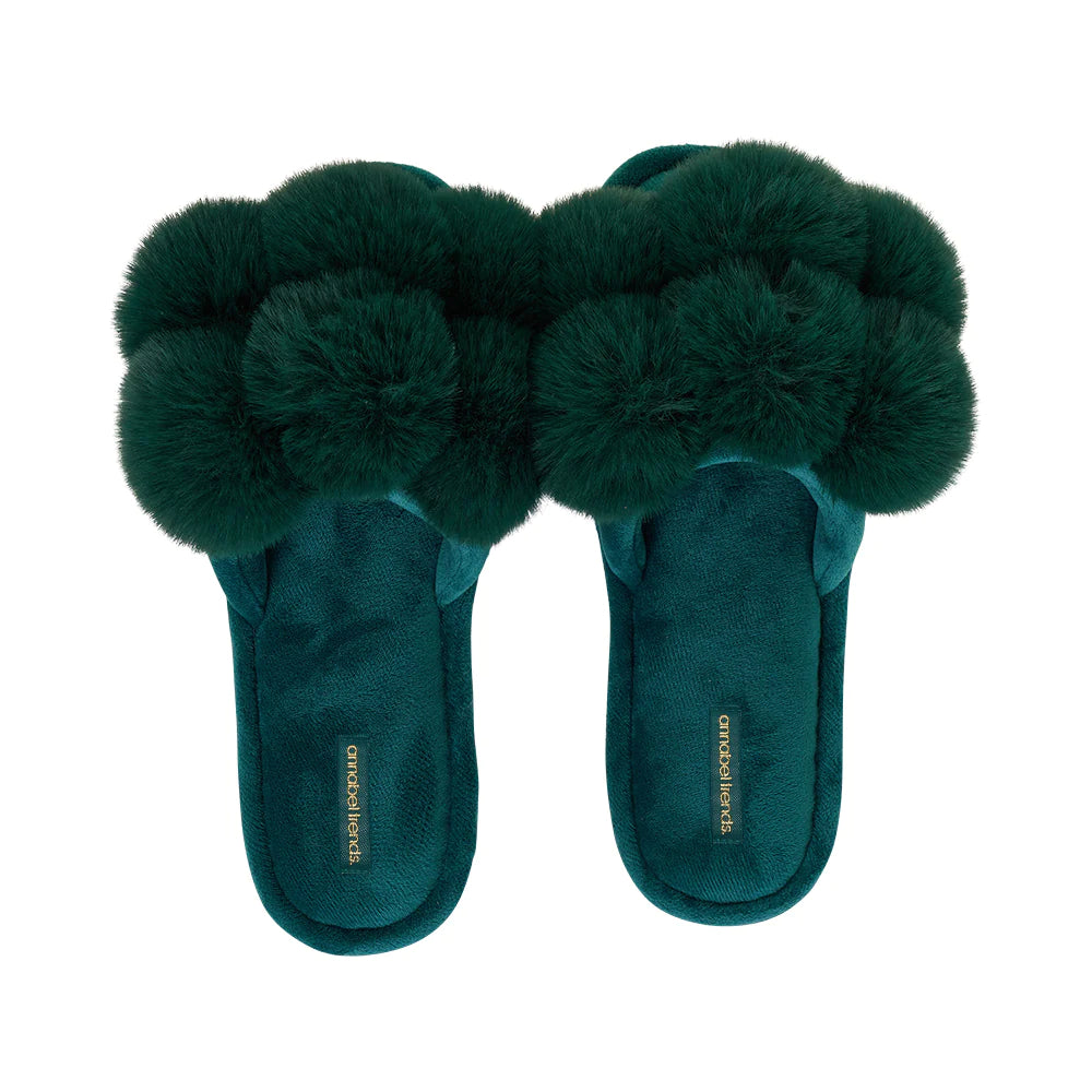Pom Pom Slipper - Cosy Luxe - Emerald