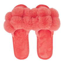 Load image into Gallery viewer, Pom Pom Slippers - Cosy Luxe - Melon
