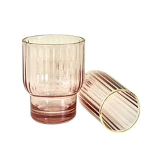 Load image into Gallery viewer, Pink Ribbed Acrylic with Gold Rim
