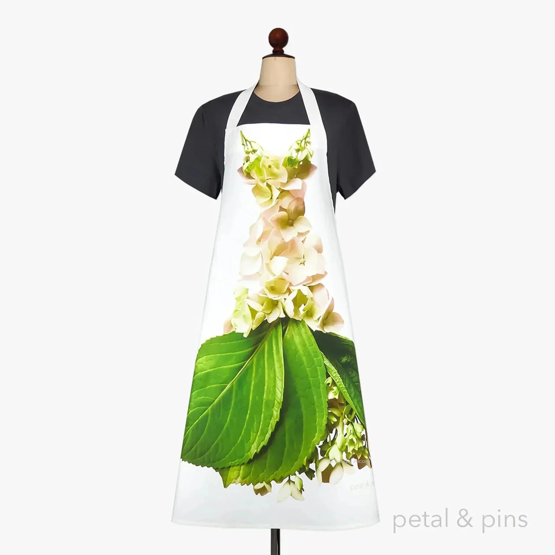 Elegant Cream Hydrangea Apron