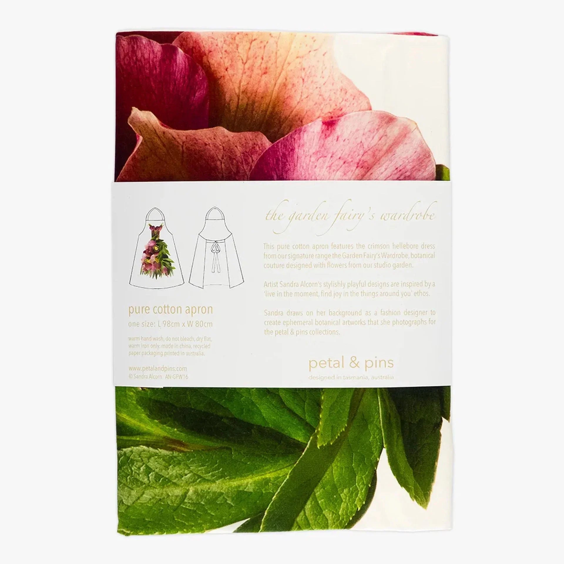 Elegant Crimson Hellebore Apron