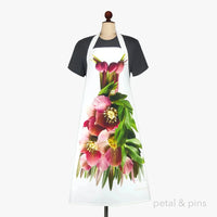 Elegant Crimson Hellebore Apron