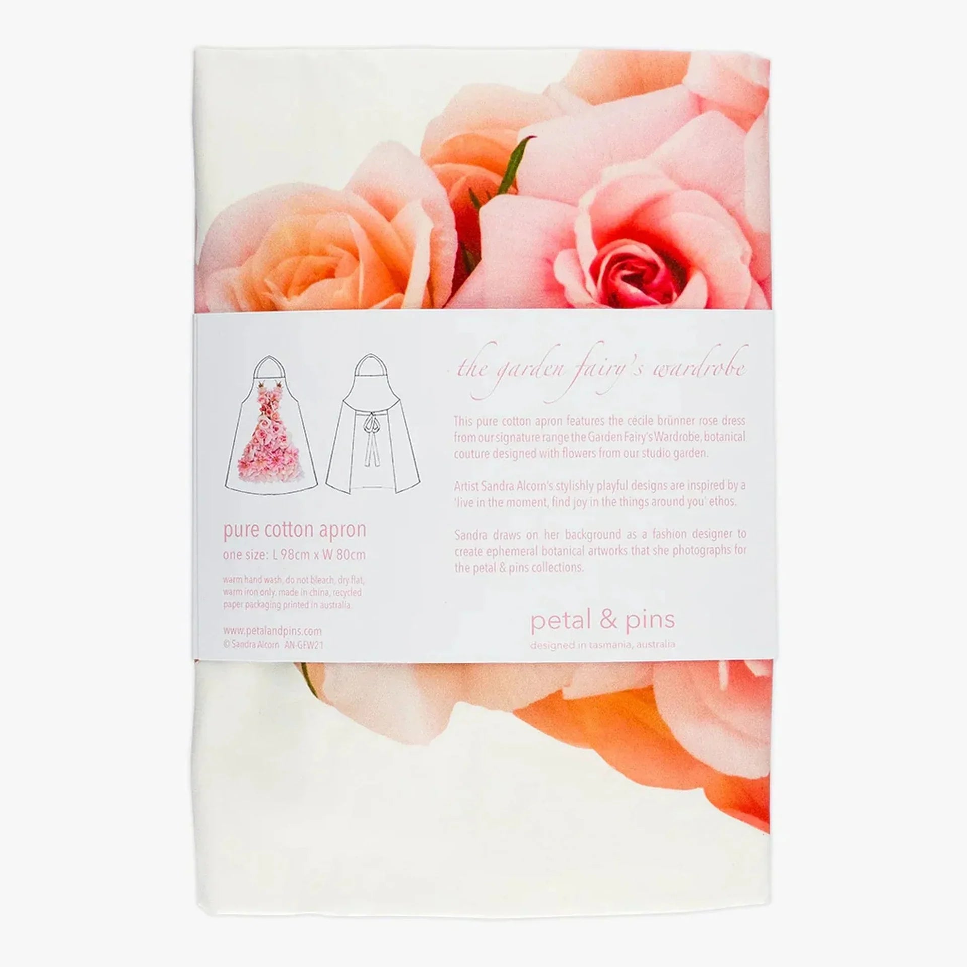 Elegant Cecile Brunner Rose Apron