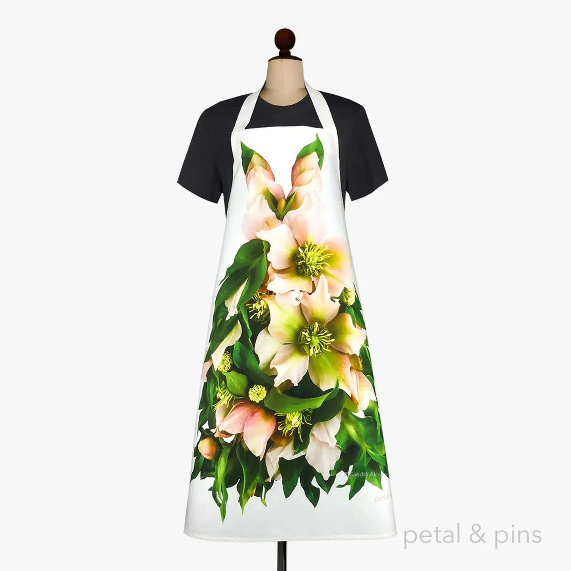 Elegant Hellebore Romance Apron