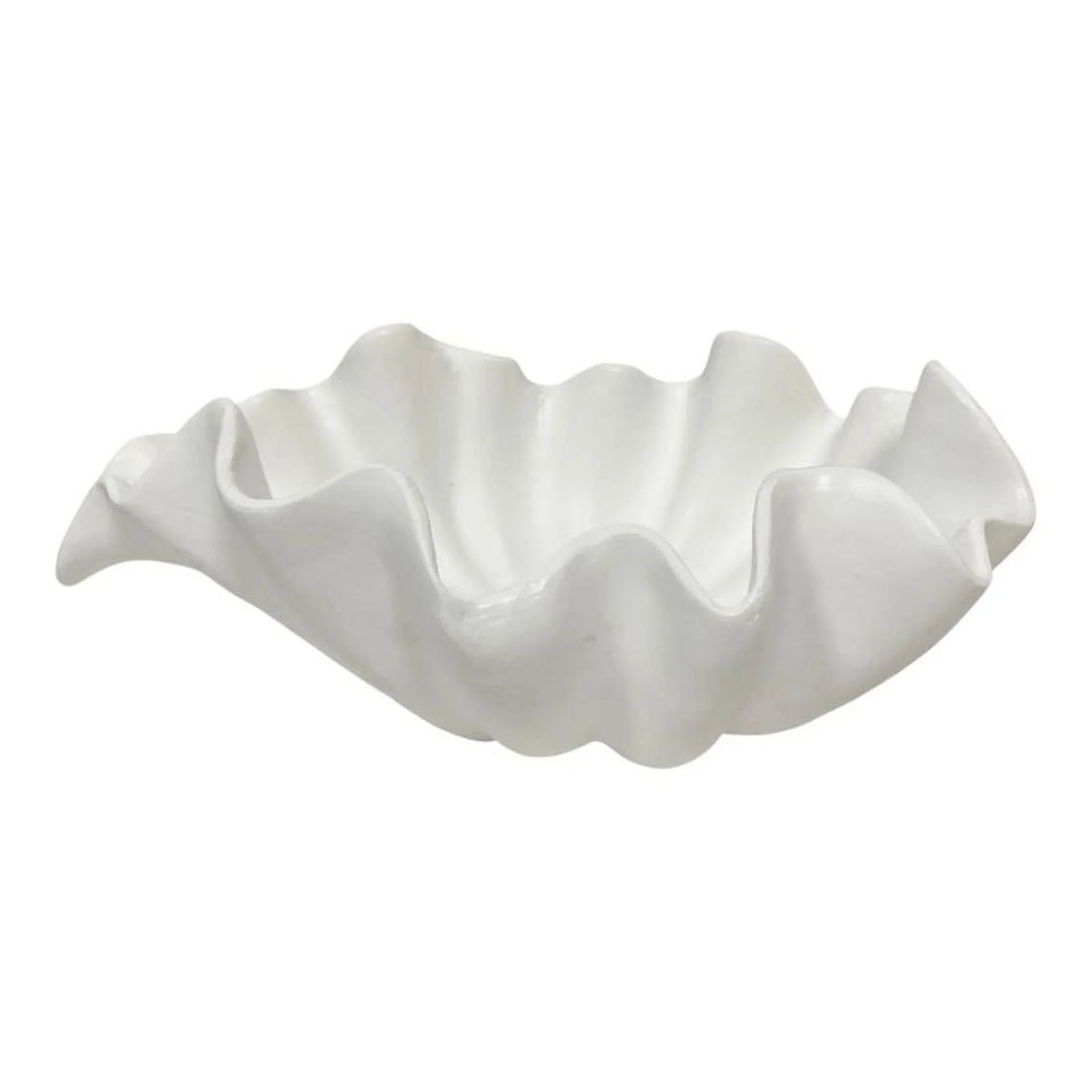 White ceramic shell-shaped bowl for home décor, elegant vintage-style accessory