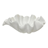 White ceramic shell-shaped bowl for home décor, elegant vintage-style accessory