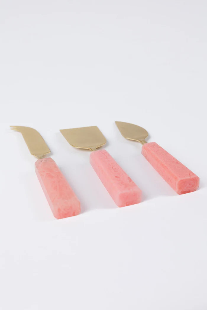 Benny Set of 3 Cheese Knives - pink