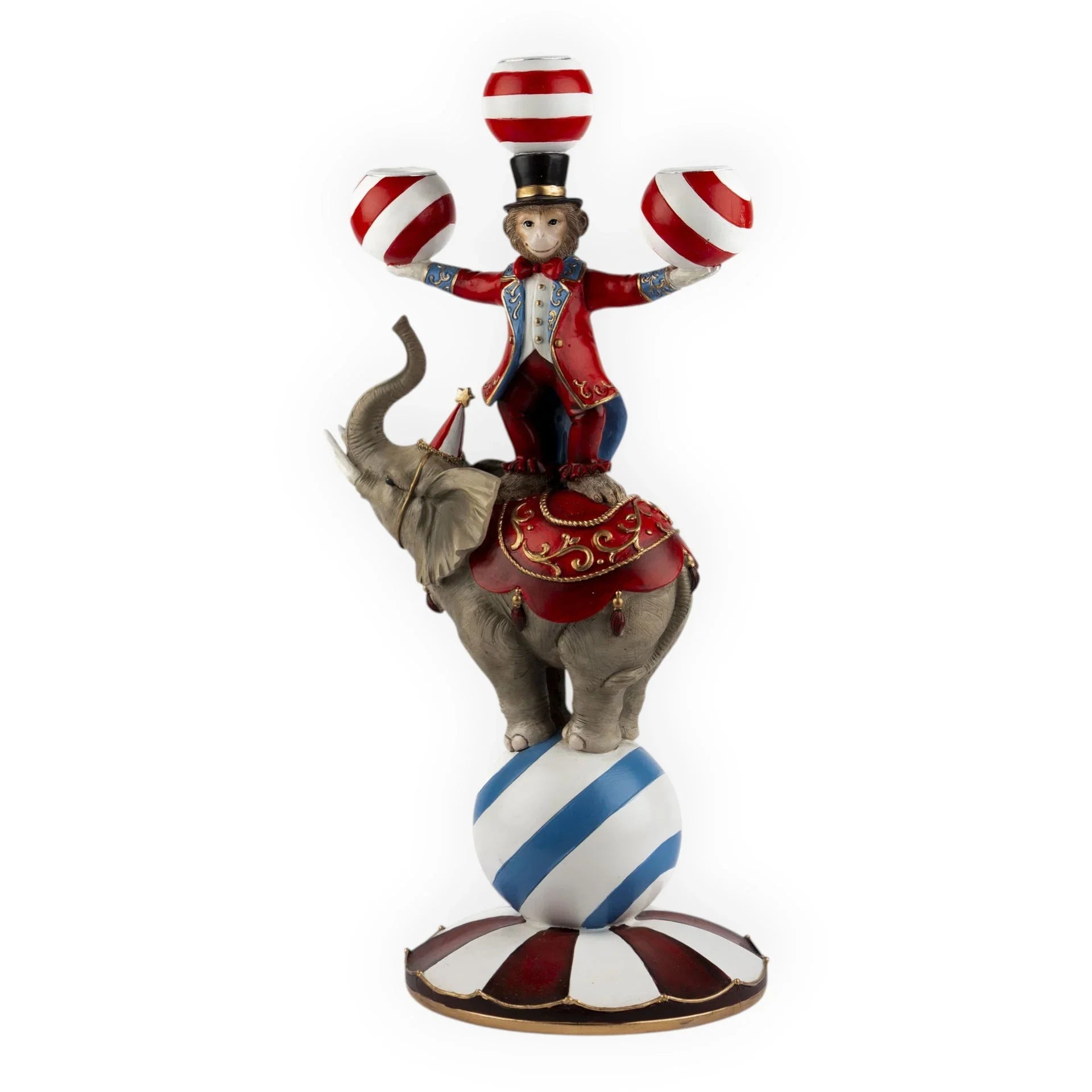 Circus Monkey Elephant Candle Holder - 37cm