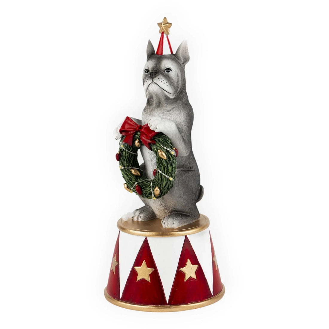 Circus Dog with LED Wreath - 23cm