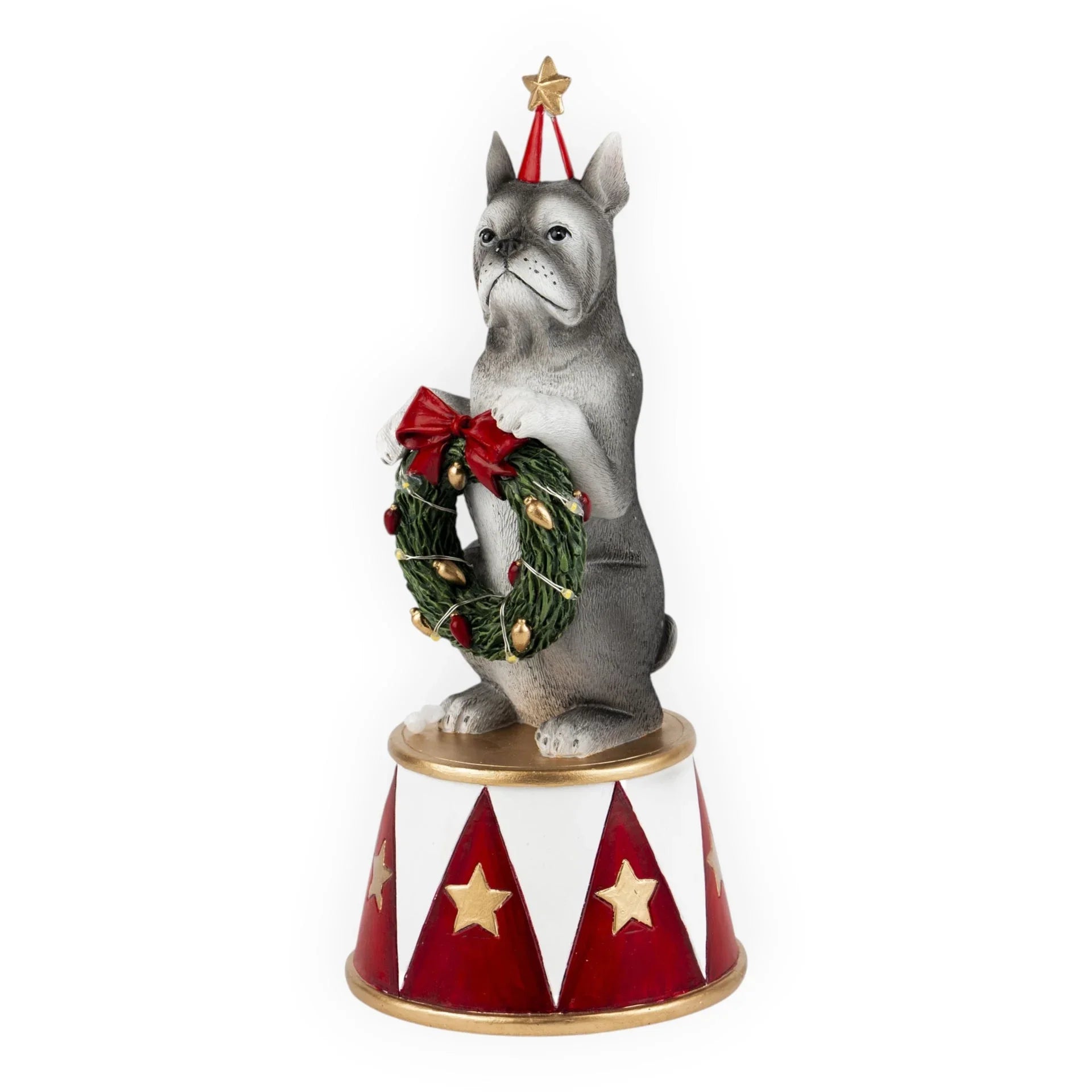 Circus Dog with LED Wreath - 23cm