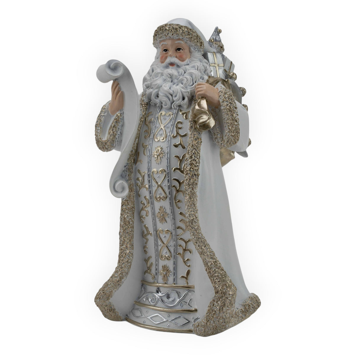 Champagne Santa with List - 30cm