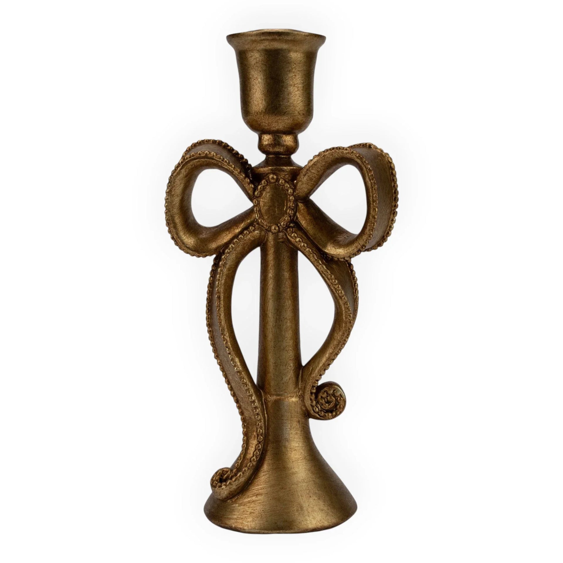 Antique gold octopus tentacle candle holder for elegant home décor and vintage styling