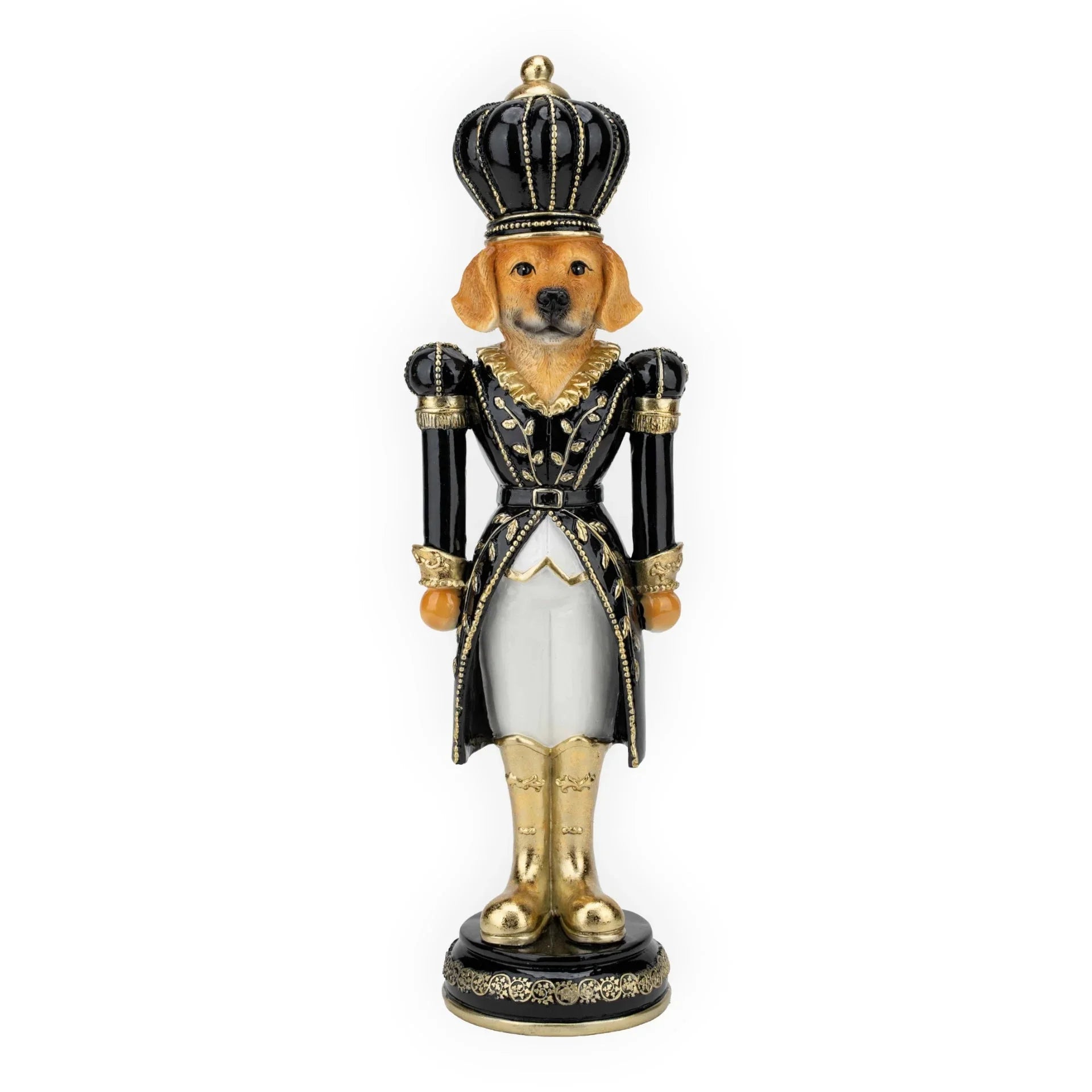 Dog Black White Toy Soldier - 37cm