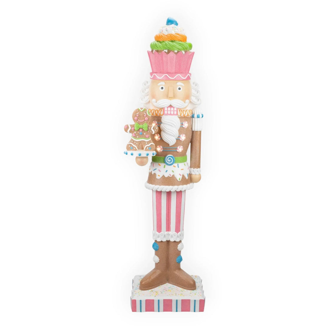Gingerbread Candy LED Nutcracker with Gingerbread - 124cm