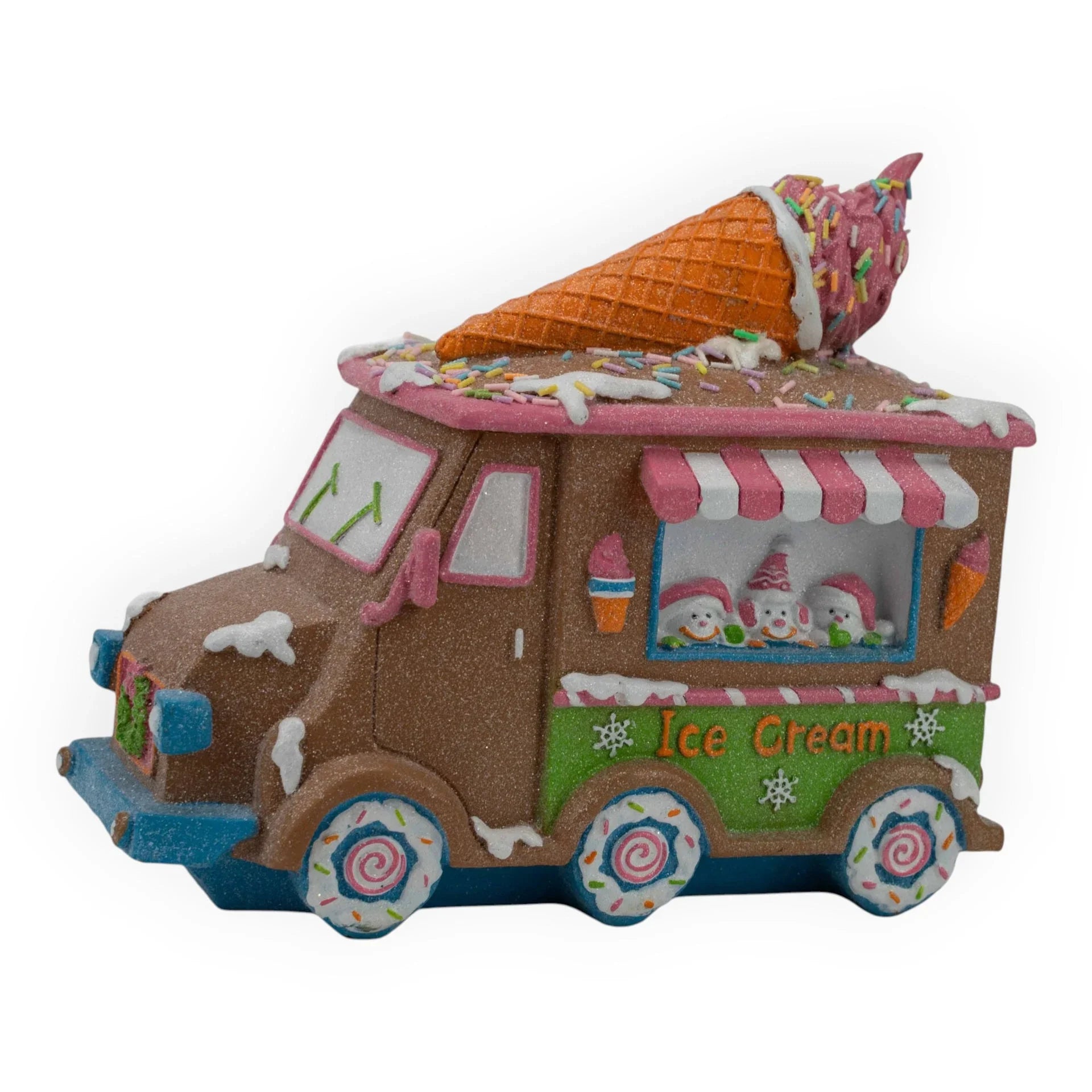 Gingerbread Candy Ice Cream Truck - 22cm