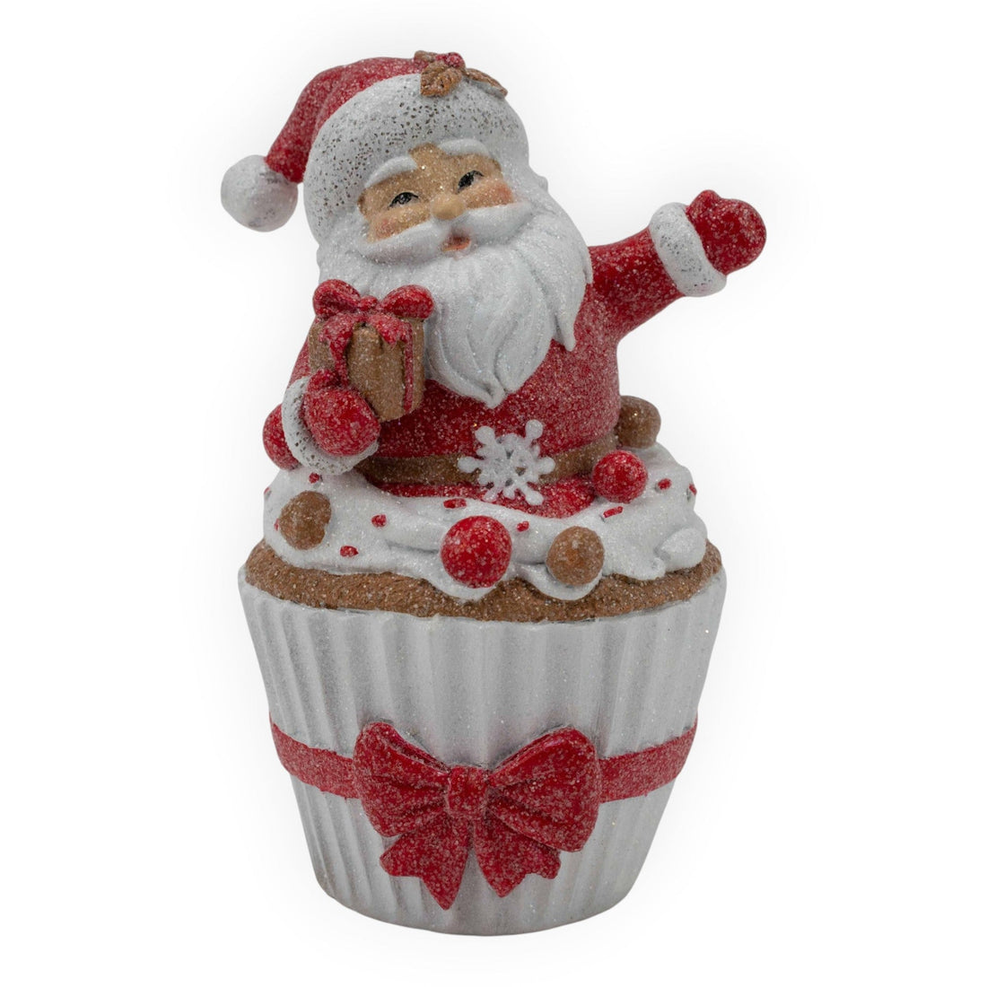 Gingerbread Red White Santa Cupcake - 15cm