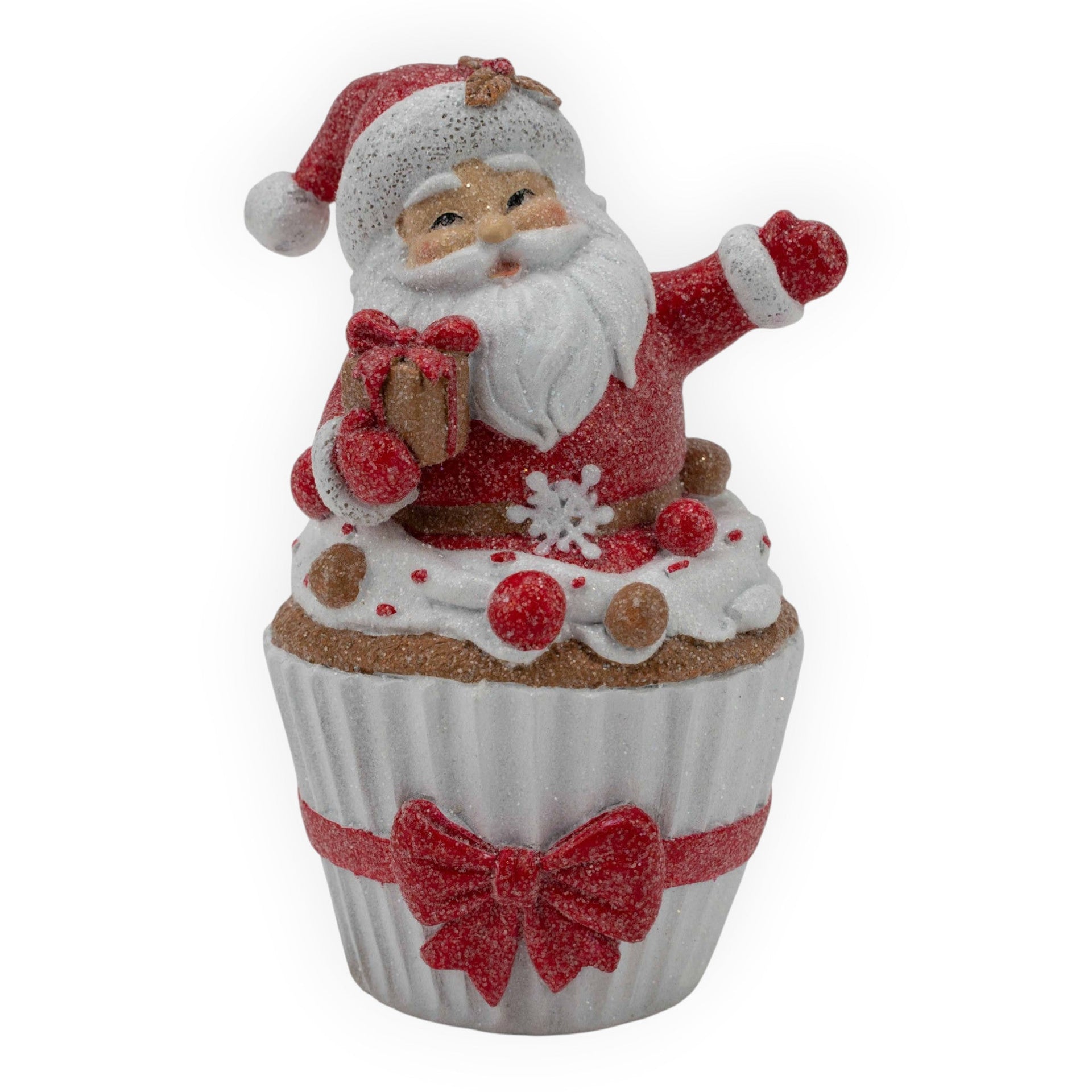 Gingerbread Red White Santa Cupcake - 15cm