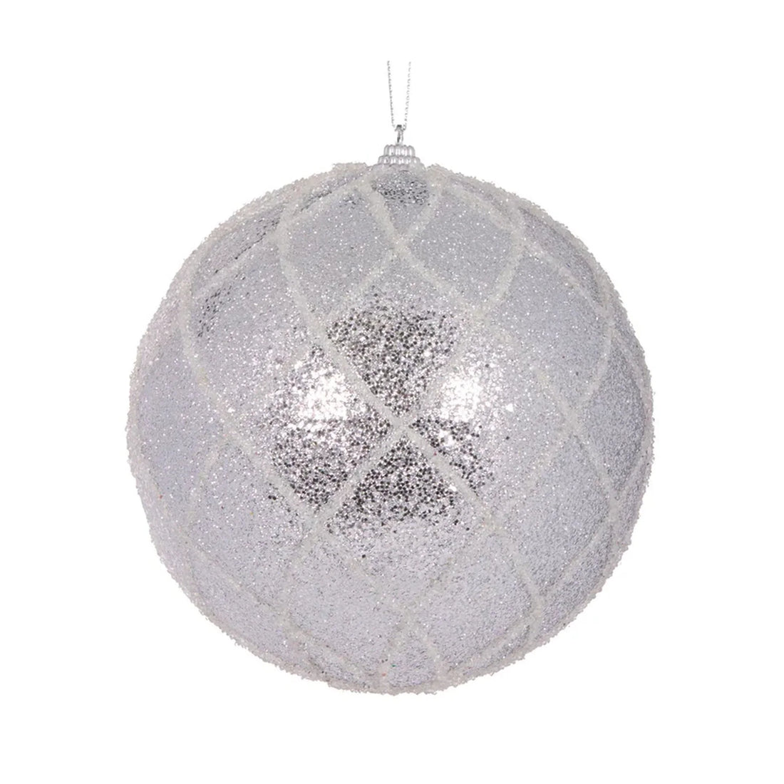 Silver Lattice Bauble 8cm