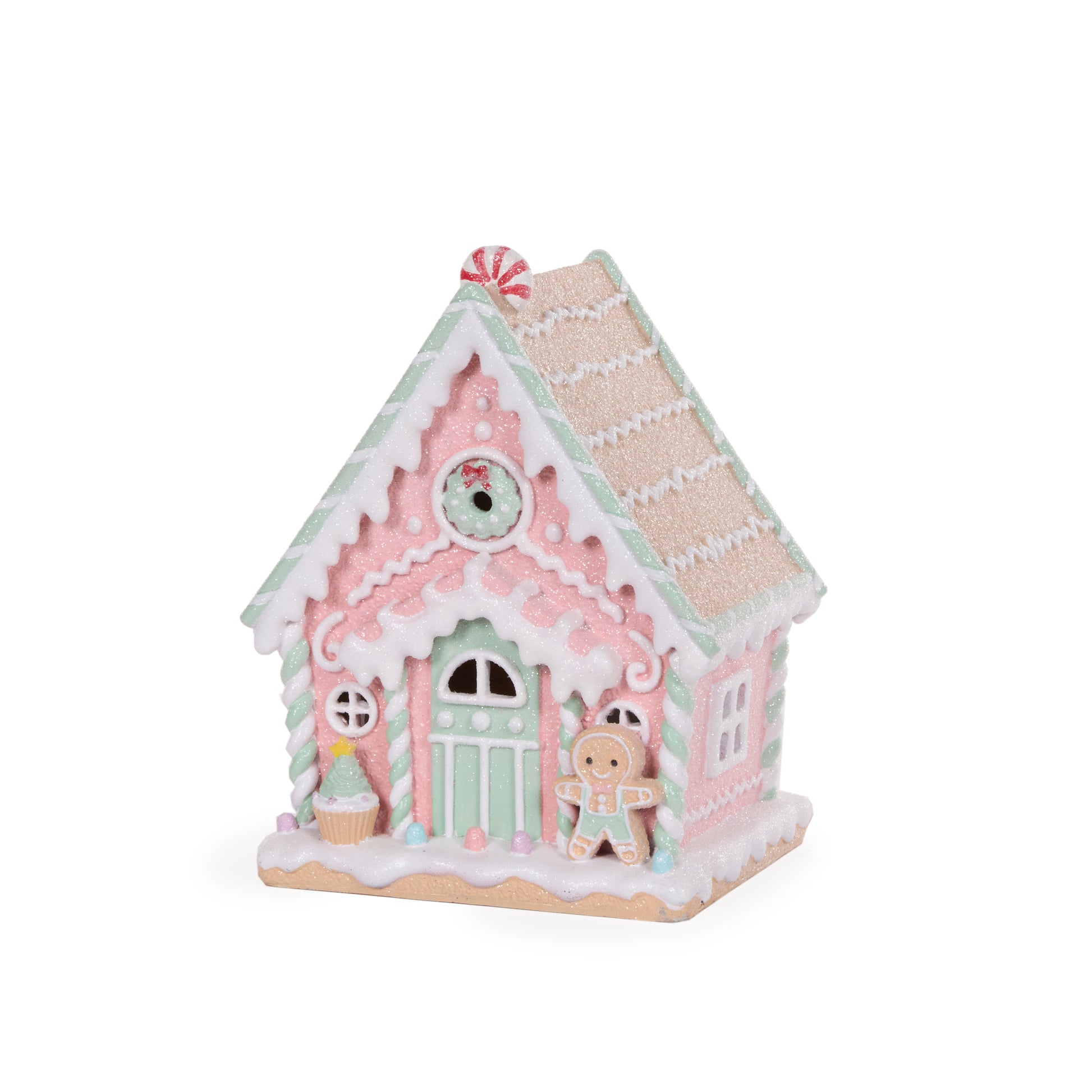 Light Up Pastel Piped Gingerbread House