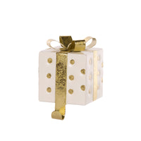 White And Gold Harlequin Gift Box Stocking Holder