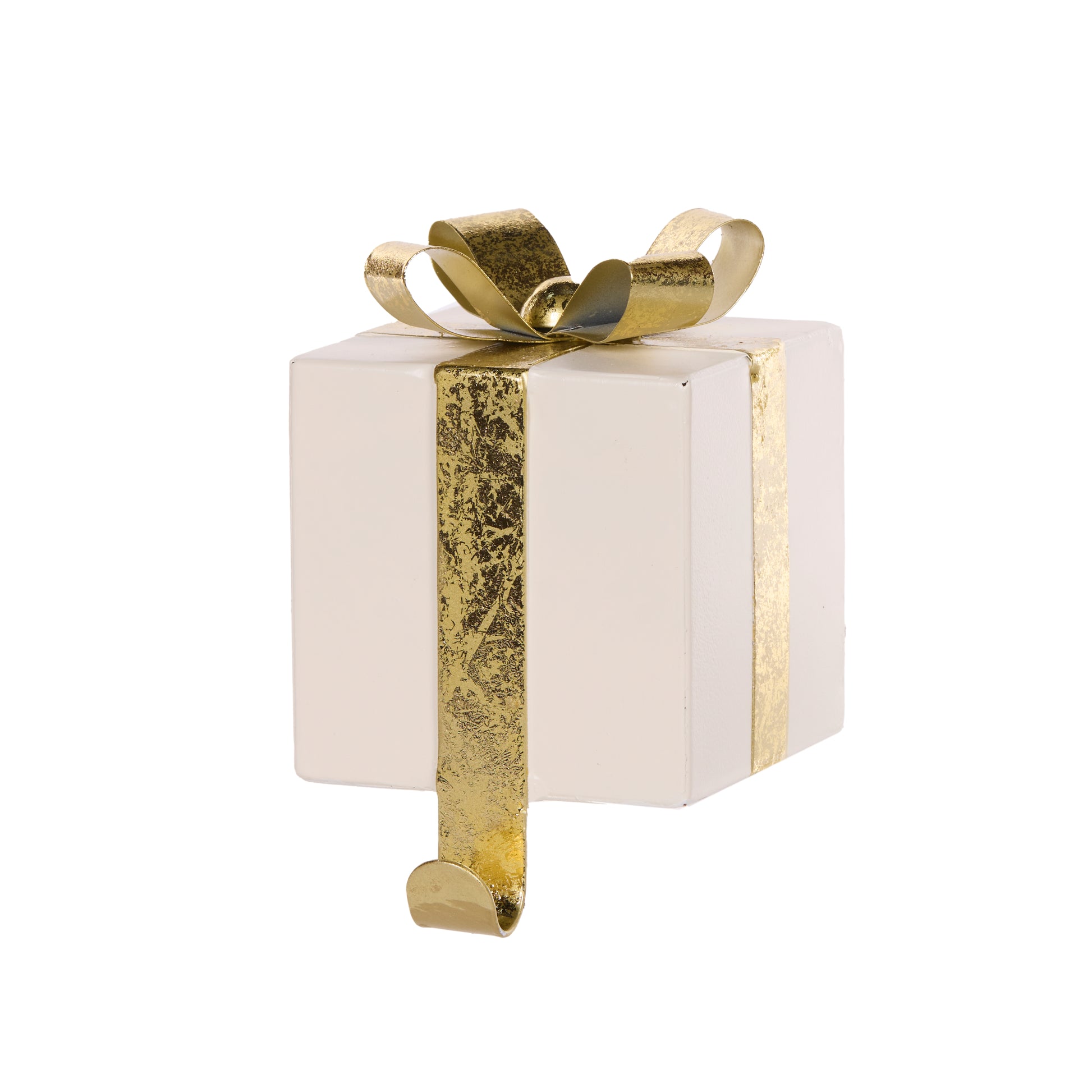 White And Gold Harlequin Gift Box Stocking Holder