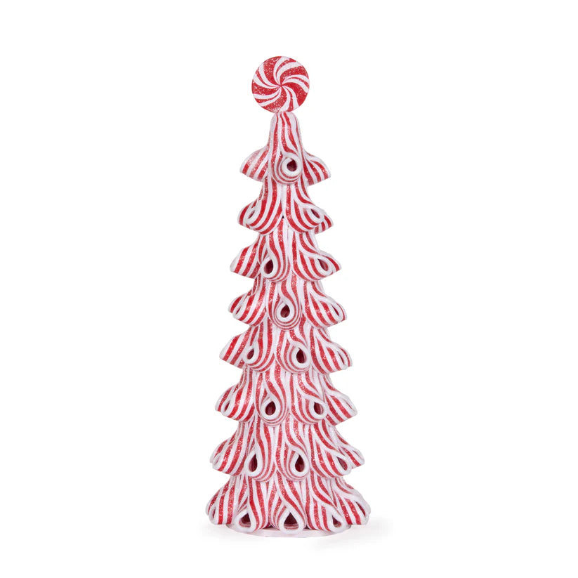 30.5cm Frosted Peppermint Strap Tree