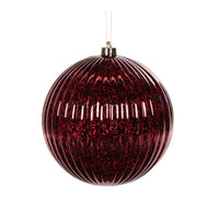 20cm Burgundy Mercury Ribbed Bauble