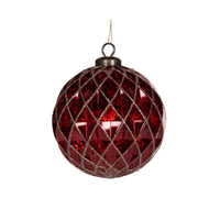 Red Embellished Quilted Bauble