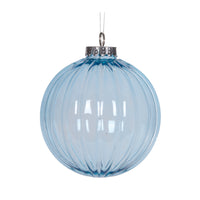 Light Blue Ribbed Bauble