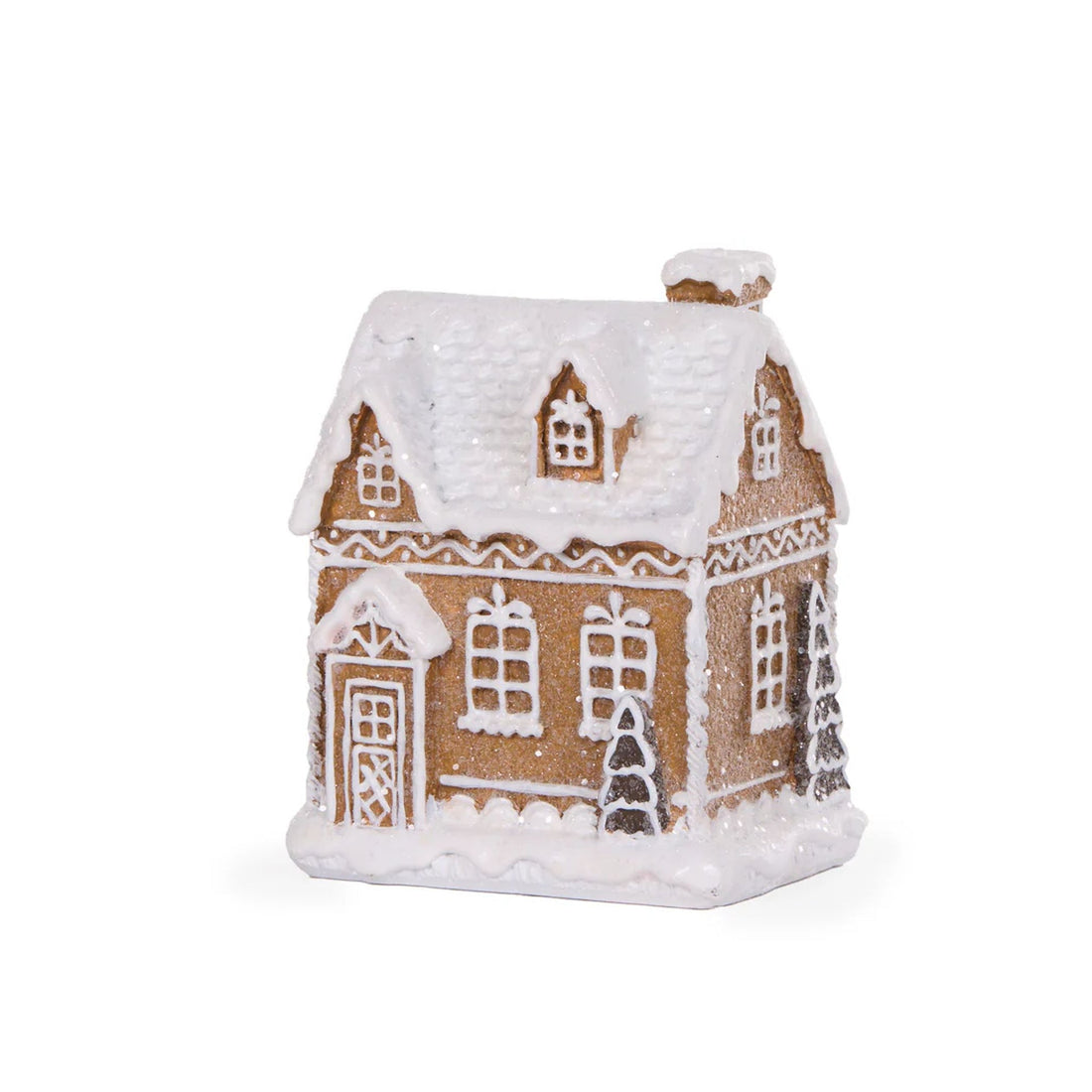 Mini Piped Gingerbread House With Chimney - 6.1x6x10.3cm