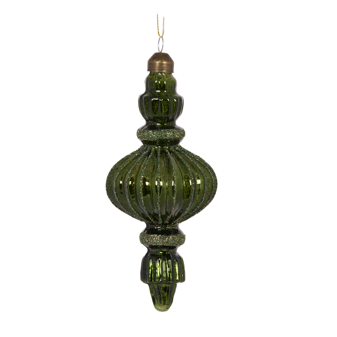 Mercury Green Ribbed Finial