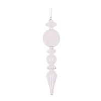 Clear glass hanging ornament with tiered spherical design, elegant home décor accent