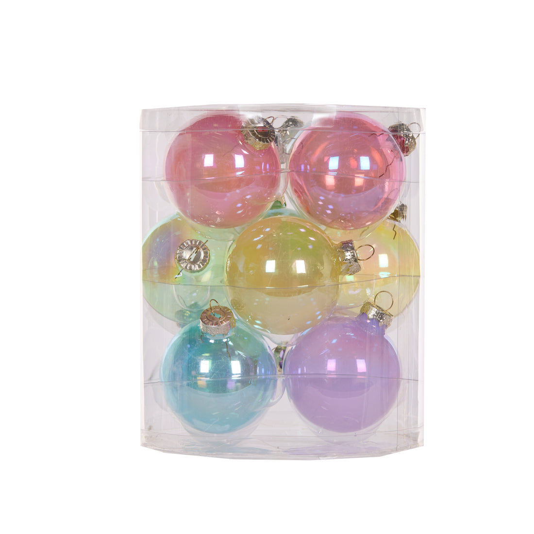 Set/12 6cm Candy Glass Baubles