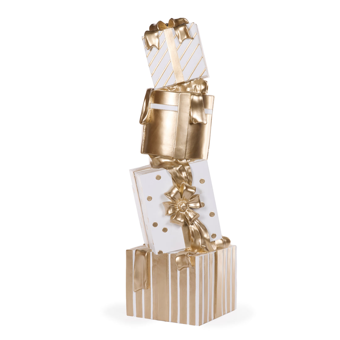 72cm White And Gold Present Stack