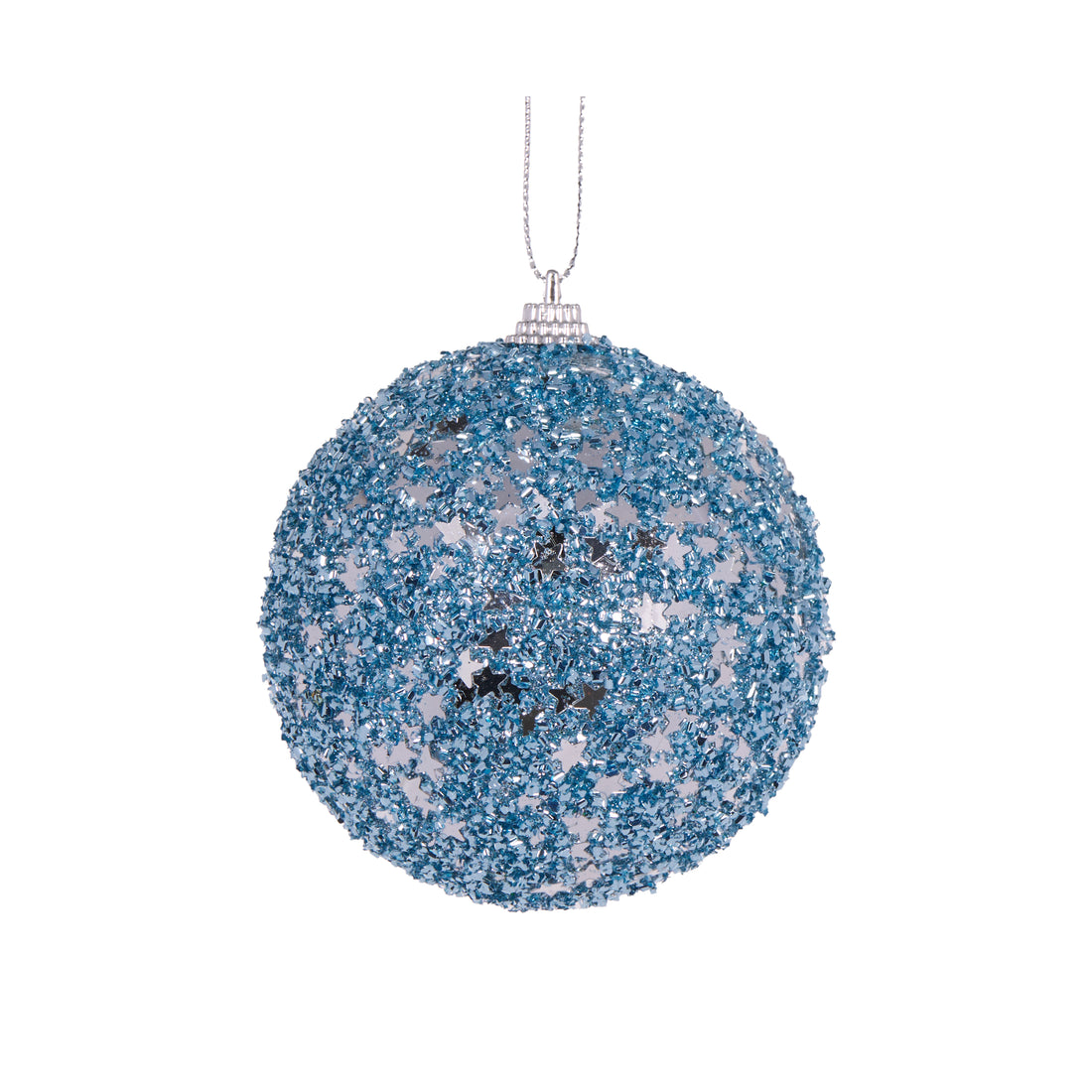 Light Blue Confetti Stars Bauble