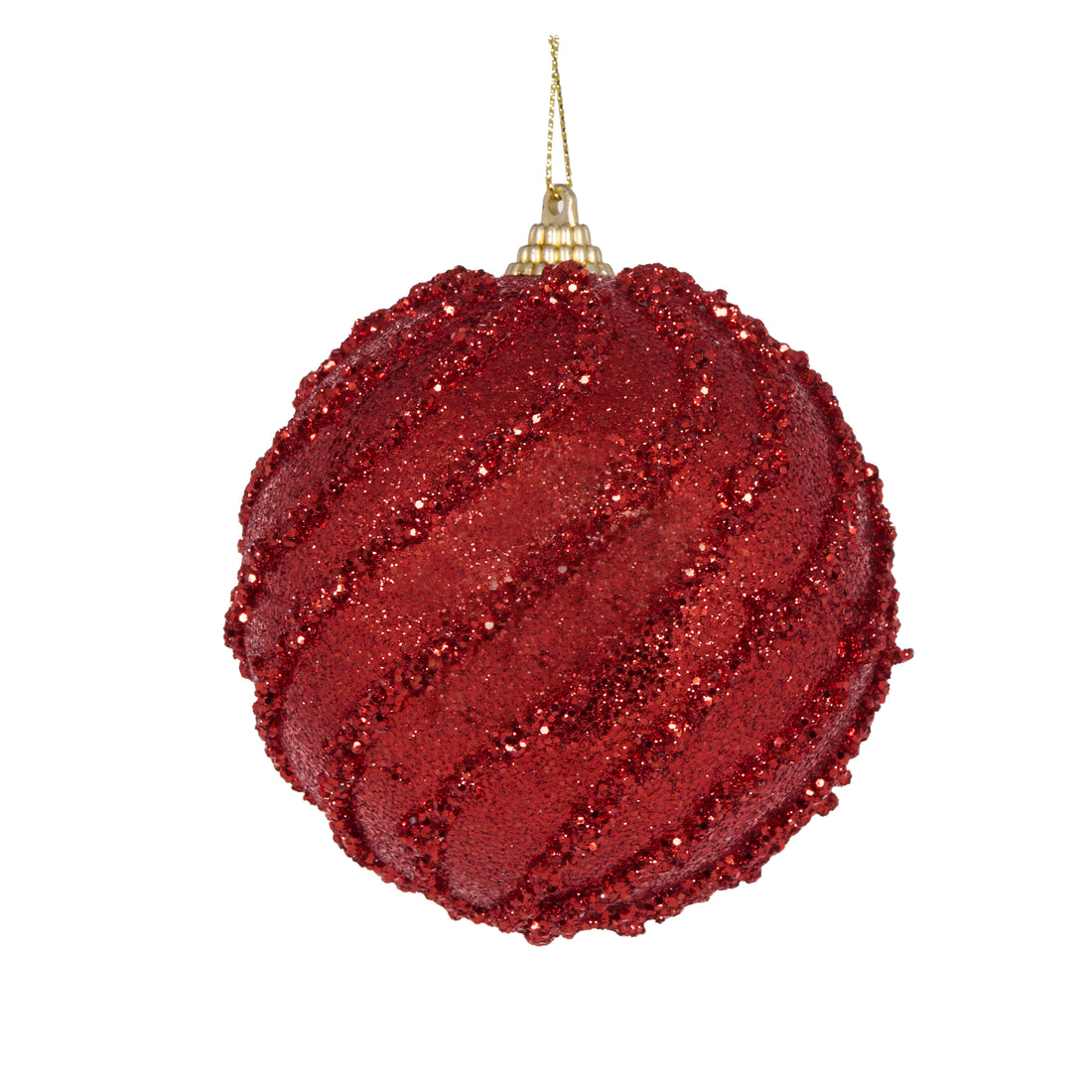 Red Glittered Swirl Bauble