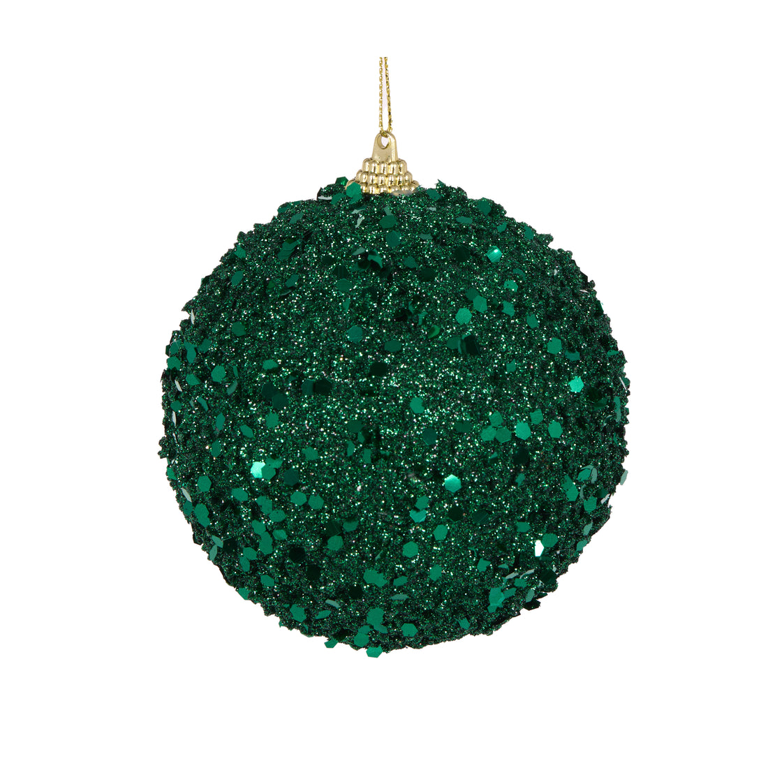 Green Textured Glitter Bauble