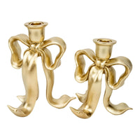 Champagne Bow Candle Holder Large - 19.7cm