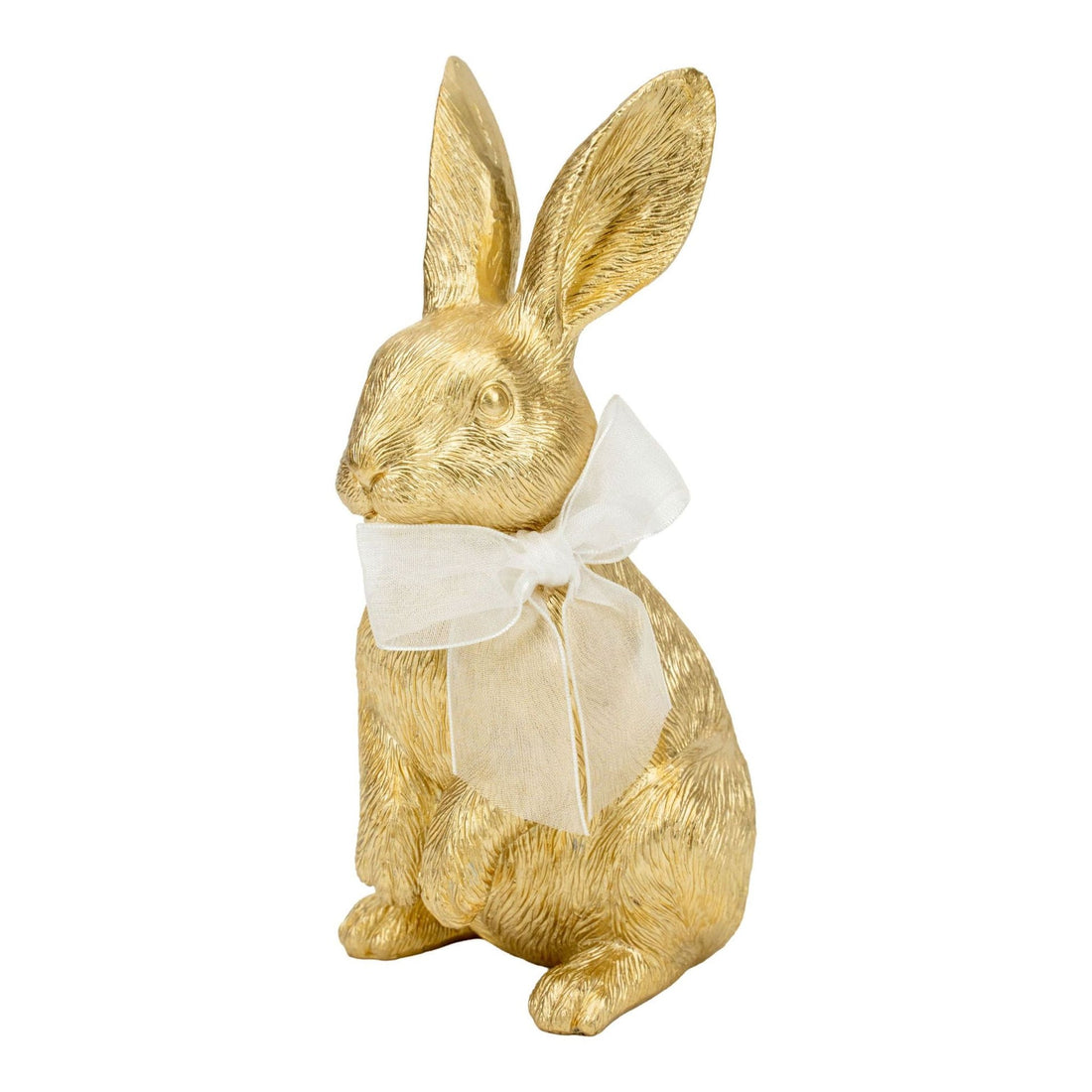 Golden Bunny with Bow - 15.5cm