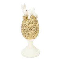 21cm Bunny on Champagne Floral Egg
