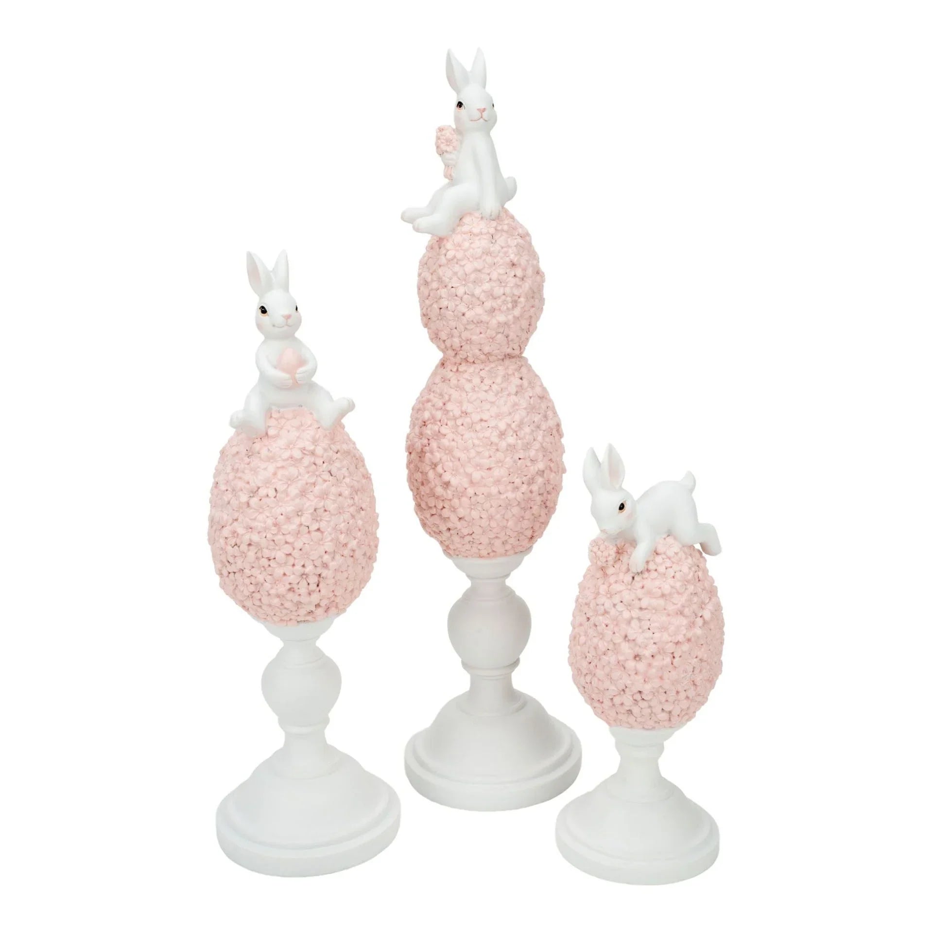 21cm Bunny on Pink Floral Egg