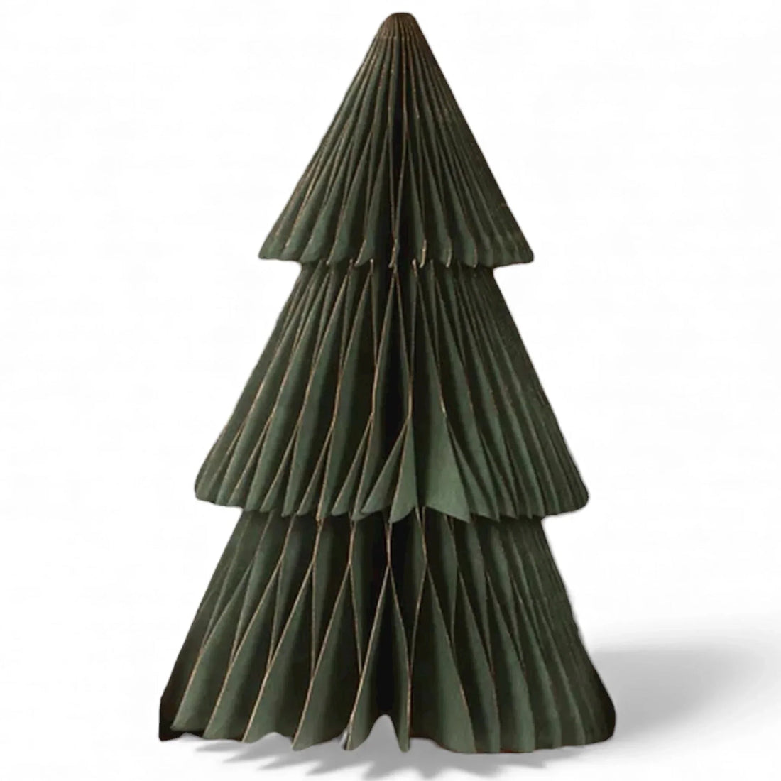 Green pleated paper Christmas tree decoration for festive home décor
