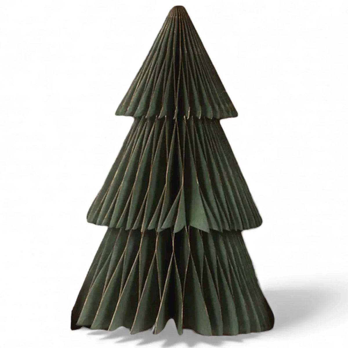 Green pleated paper Christmas tree decoration for festive home décor