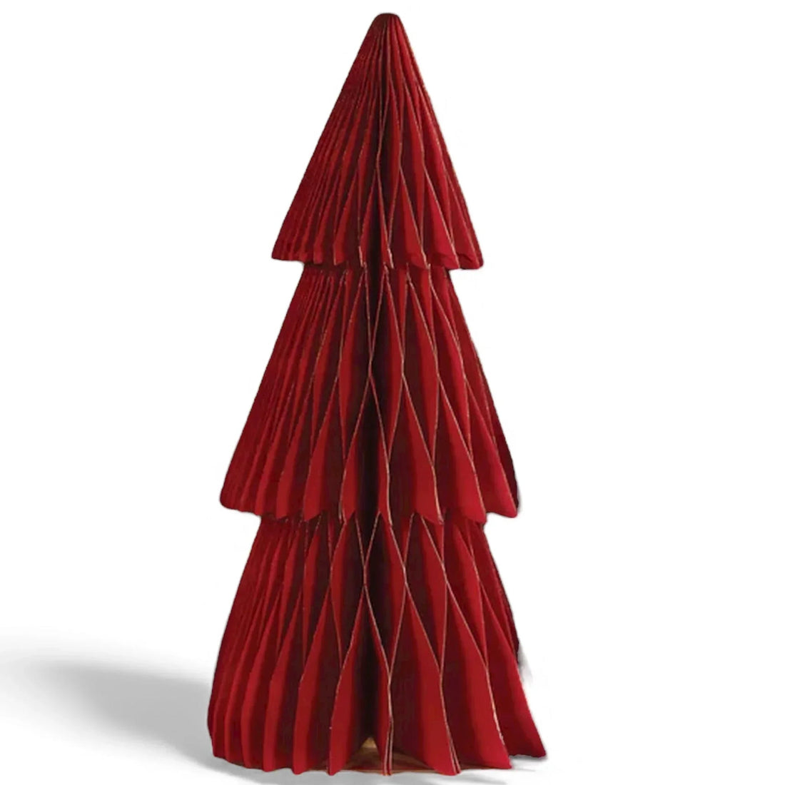 Red pleated paper Christmas tree decoration for festive home décor