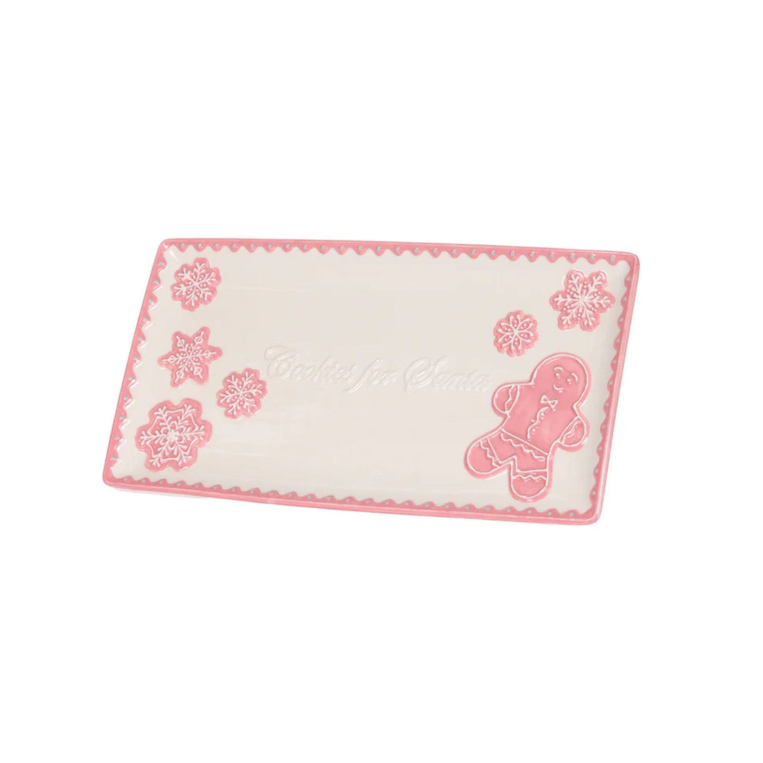 Pink Gingerbread Cookie Platter, Ceramic