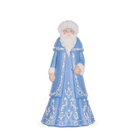 Blue & White Santa With Fur - 25cm