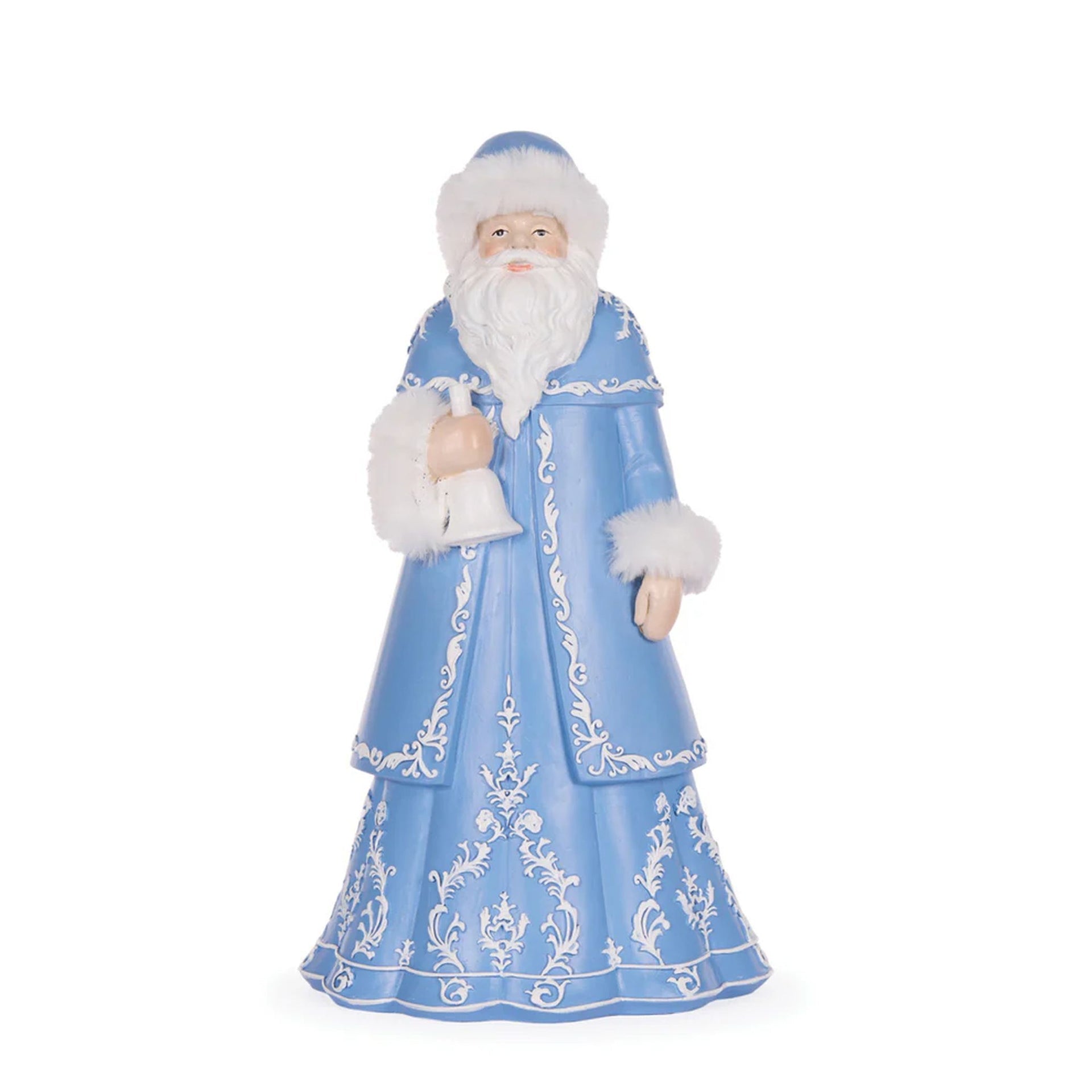 Blue & White Santa With Fur - 31cm